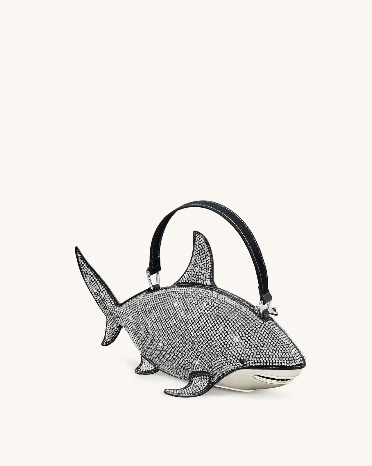 Nerys 黑色人造水晶鯊魚造型手提包