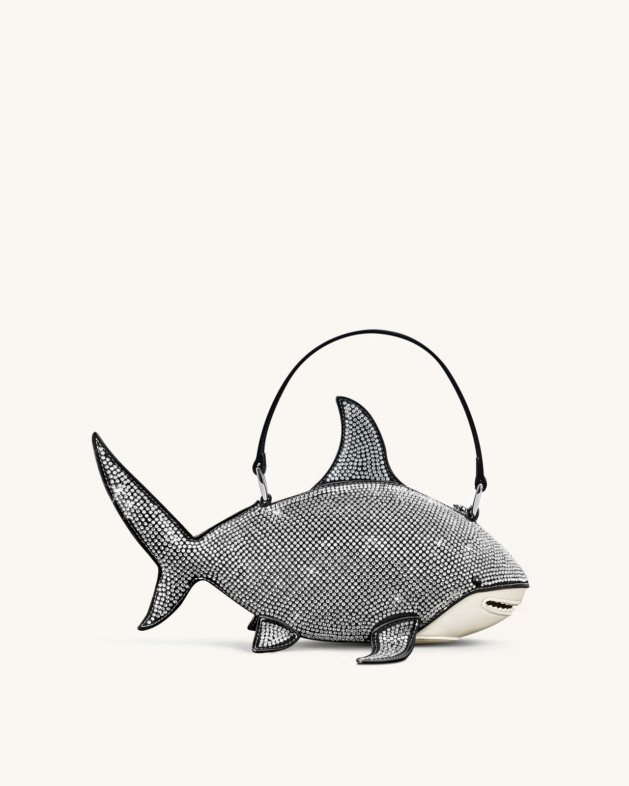 Nerys 黑色人造水晶鯊魚造型手提包