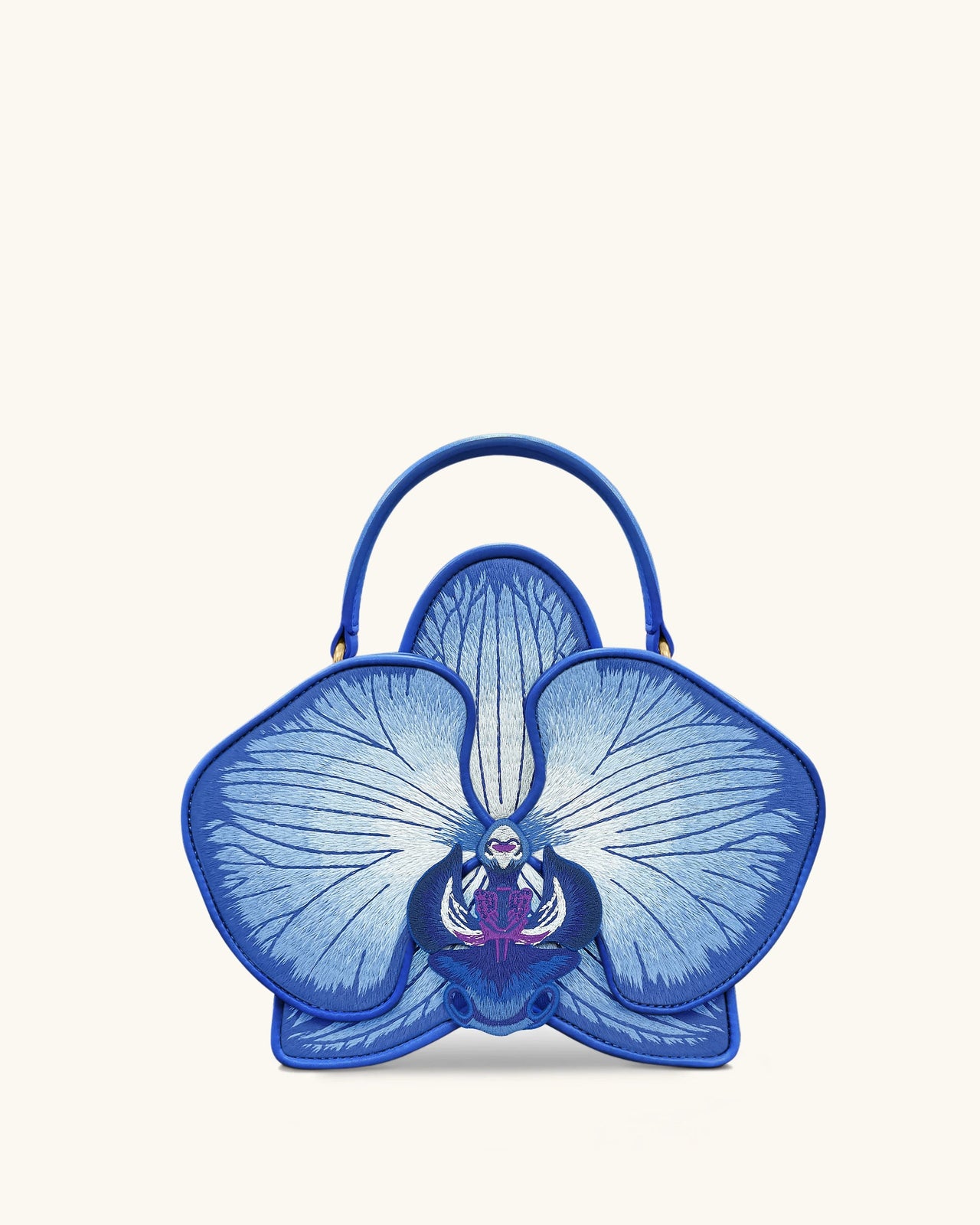 Flora 蘭花造型手提包 - 藍色