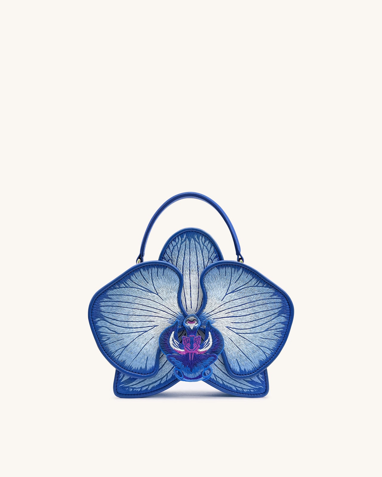 Flora 蘭花造型手提包 - 藍色
