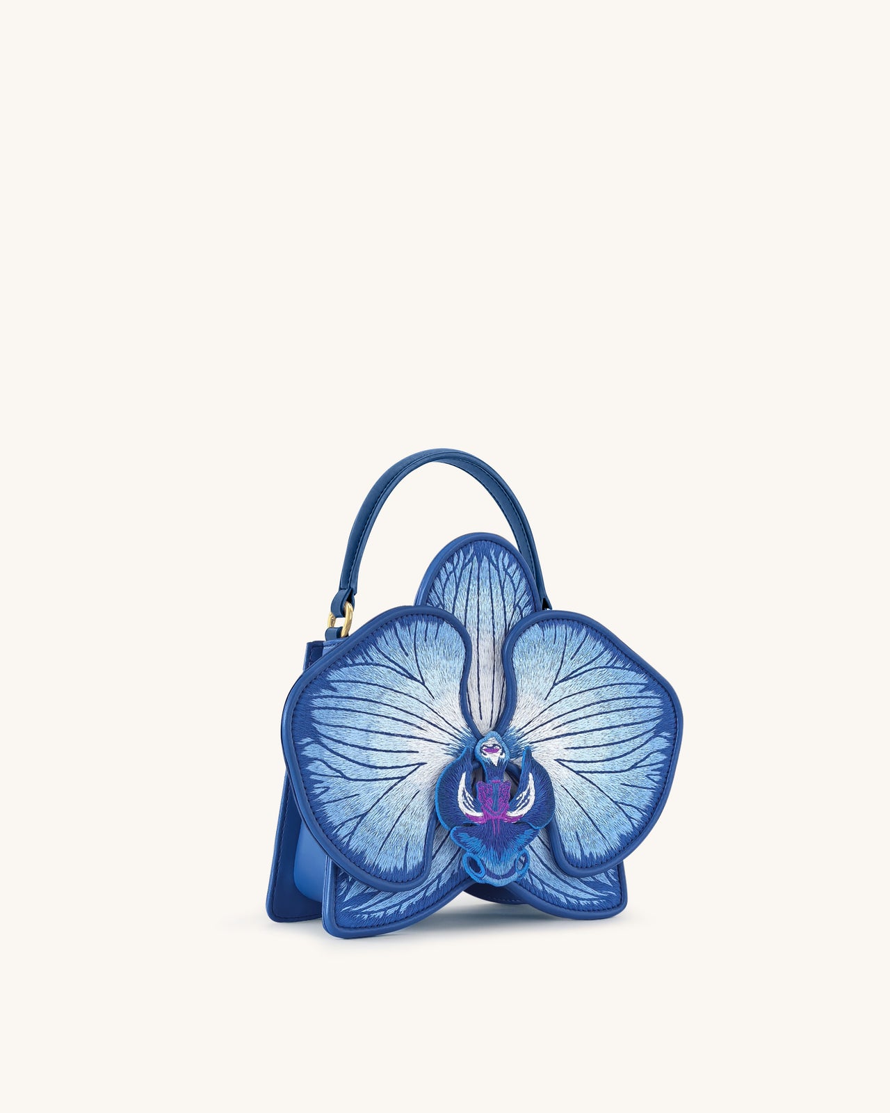 Flora 蘭花造型手提包 - 藍色