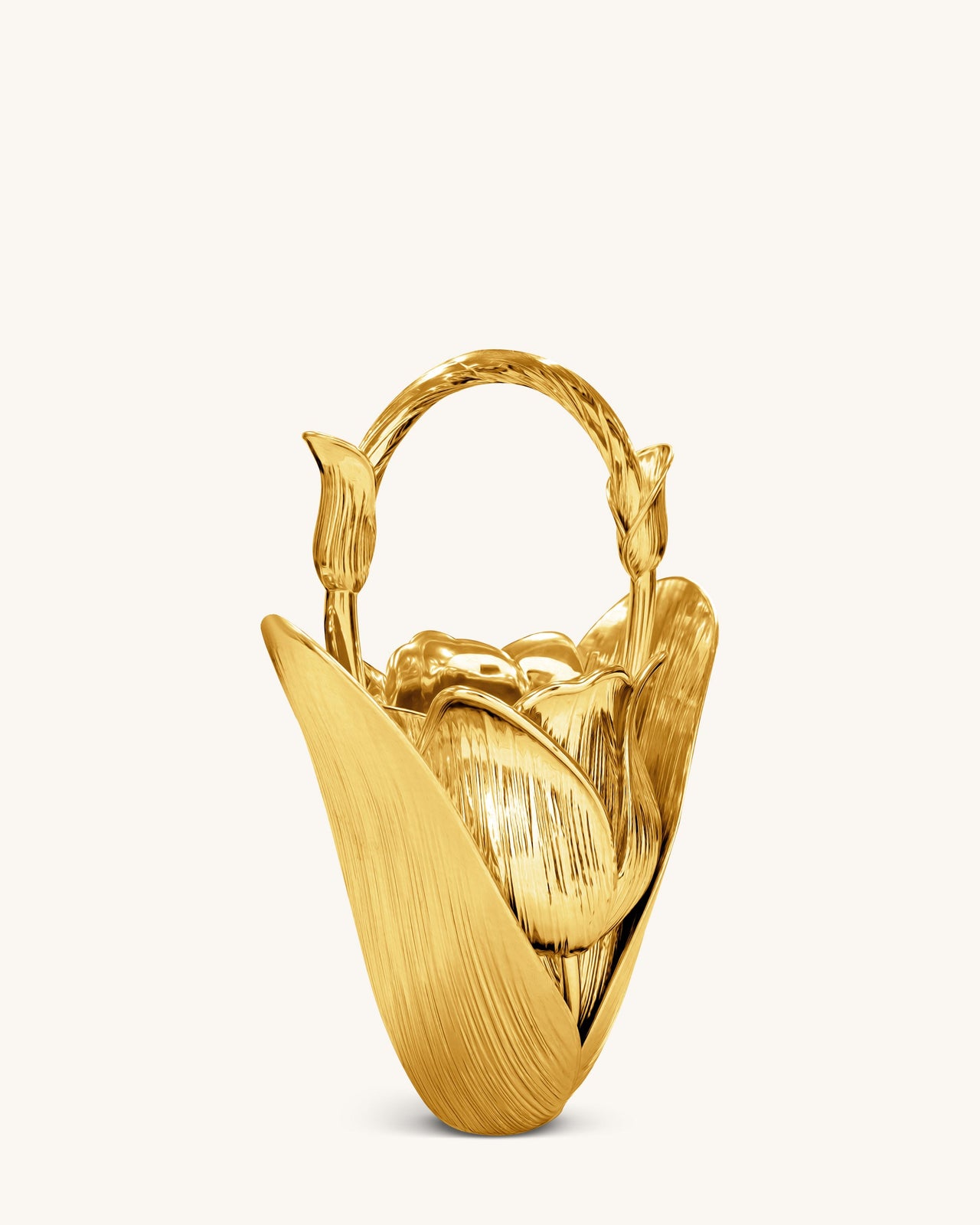 Ella 鬱金香花瓶手提包 - 金色