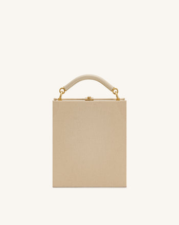 Elle 野餐圖案書本手提包 - 卡其色