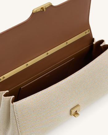 Eloise 肩背包－棕色帆布