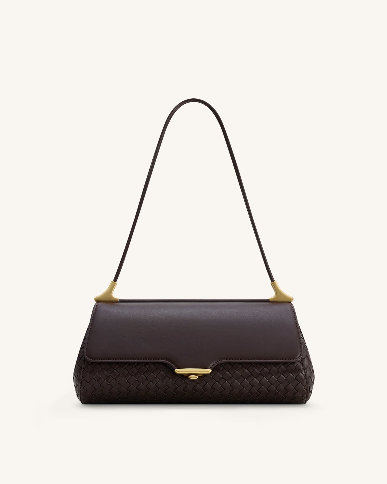 Eloise 編織肩背包 - 深棕色