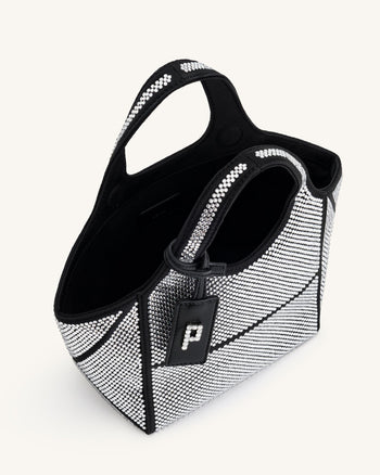 Eliana 人造水晶迷你托特包 - 碳灰色