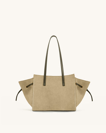 Linda 綠色仿麂皮托特包