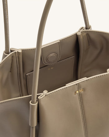 Nala 寬版托特包－灰褐色