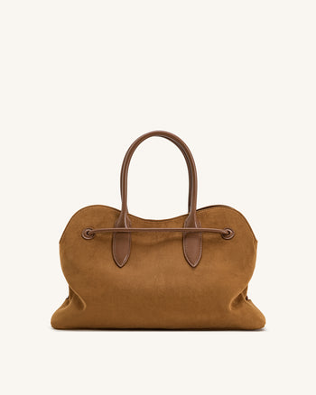 Adele 金屬繩結托特包 - 焦糖棕