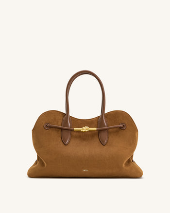 Adele 金屬繩結托特包 - 焦糖棕