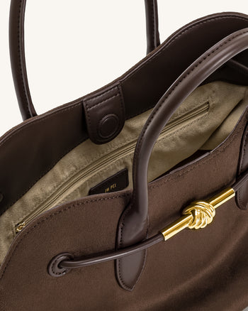 Adele 金屬繩結托特包 - 摩卡棕