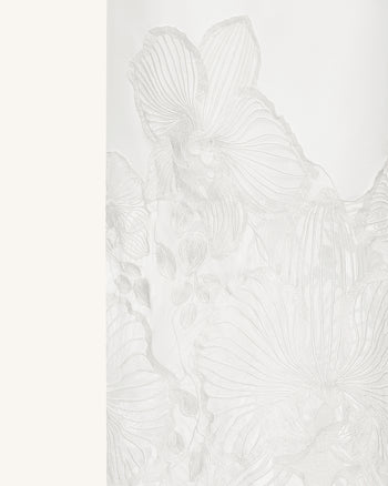 Orchid 刺繡馬甲洋裝 - 白色