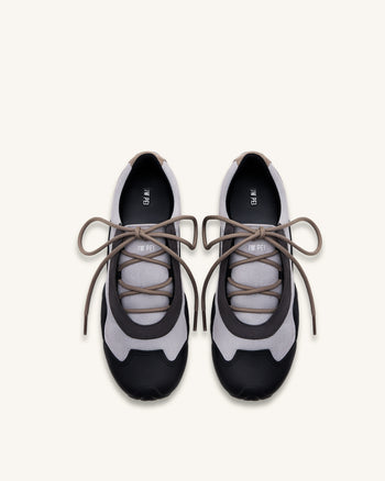 Caitlin 仿麂皮綁帶芭蕾運動鞋 - 灰色混搭