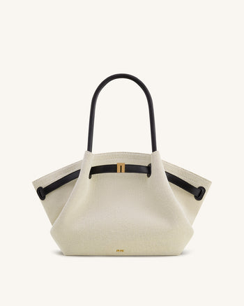 Hana 中型托特包 - 黑色帆布