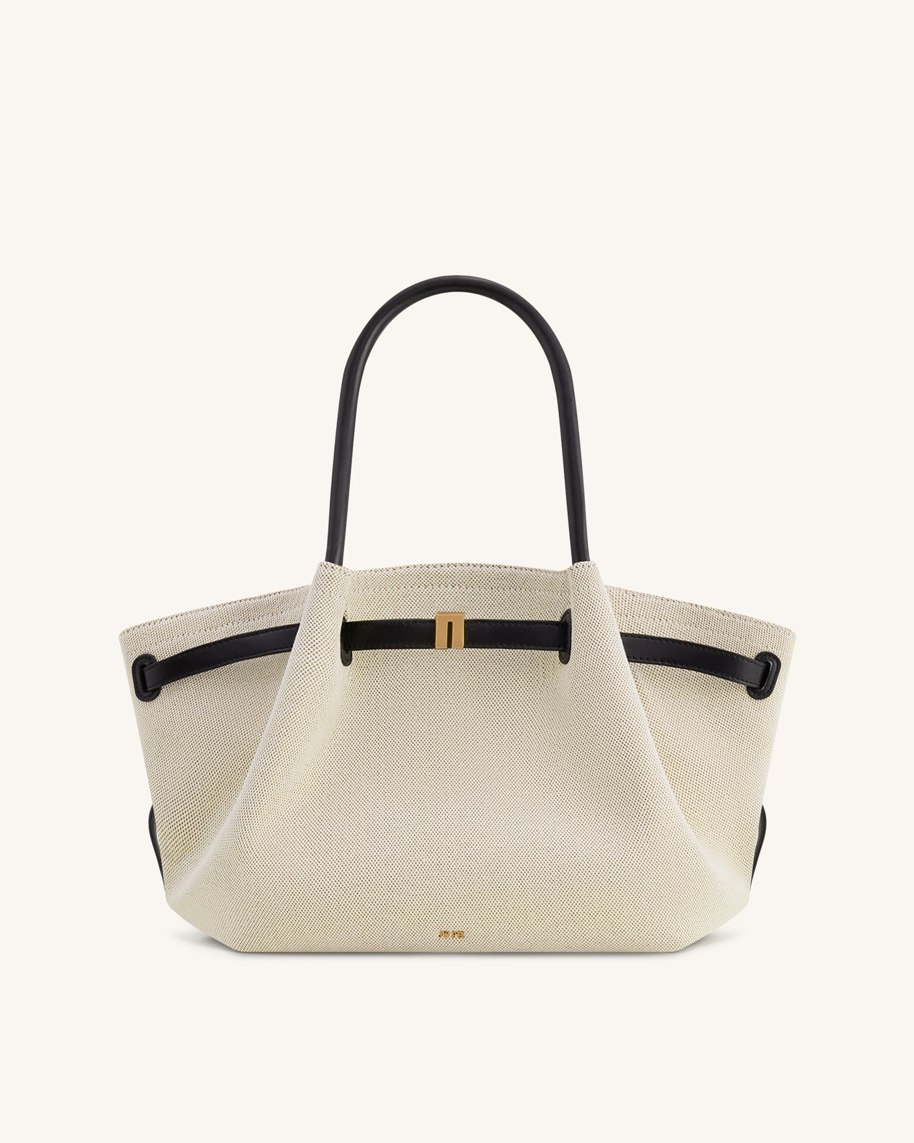 Hana 中型托特包 - 黑色帆布