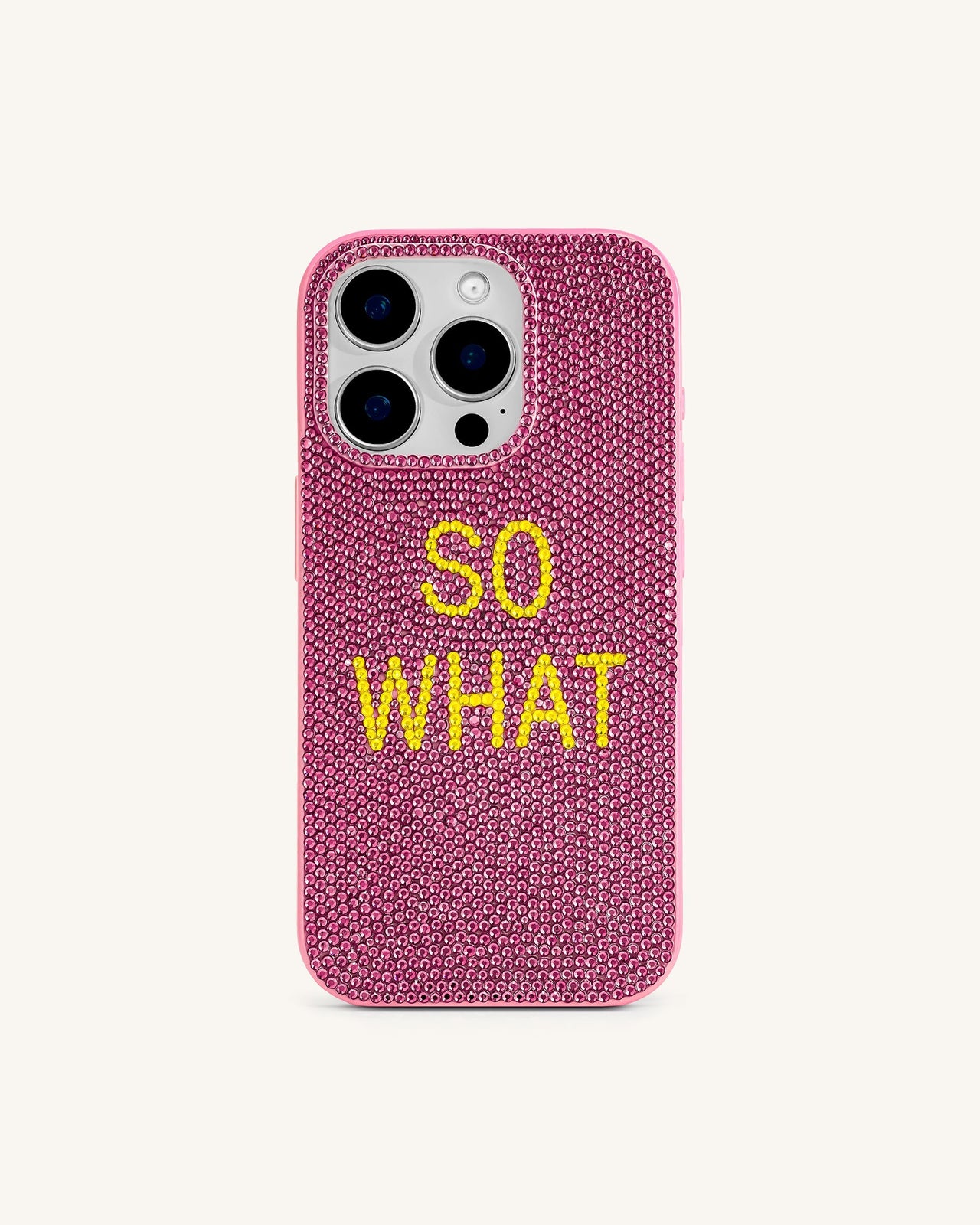 "So What" 鑲鑽手機殼 - 粉色