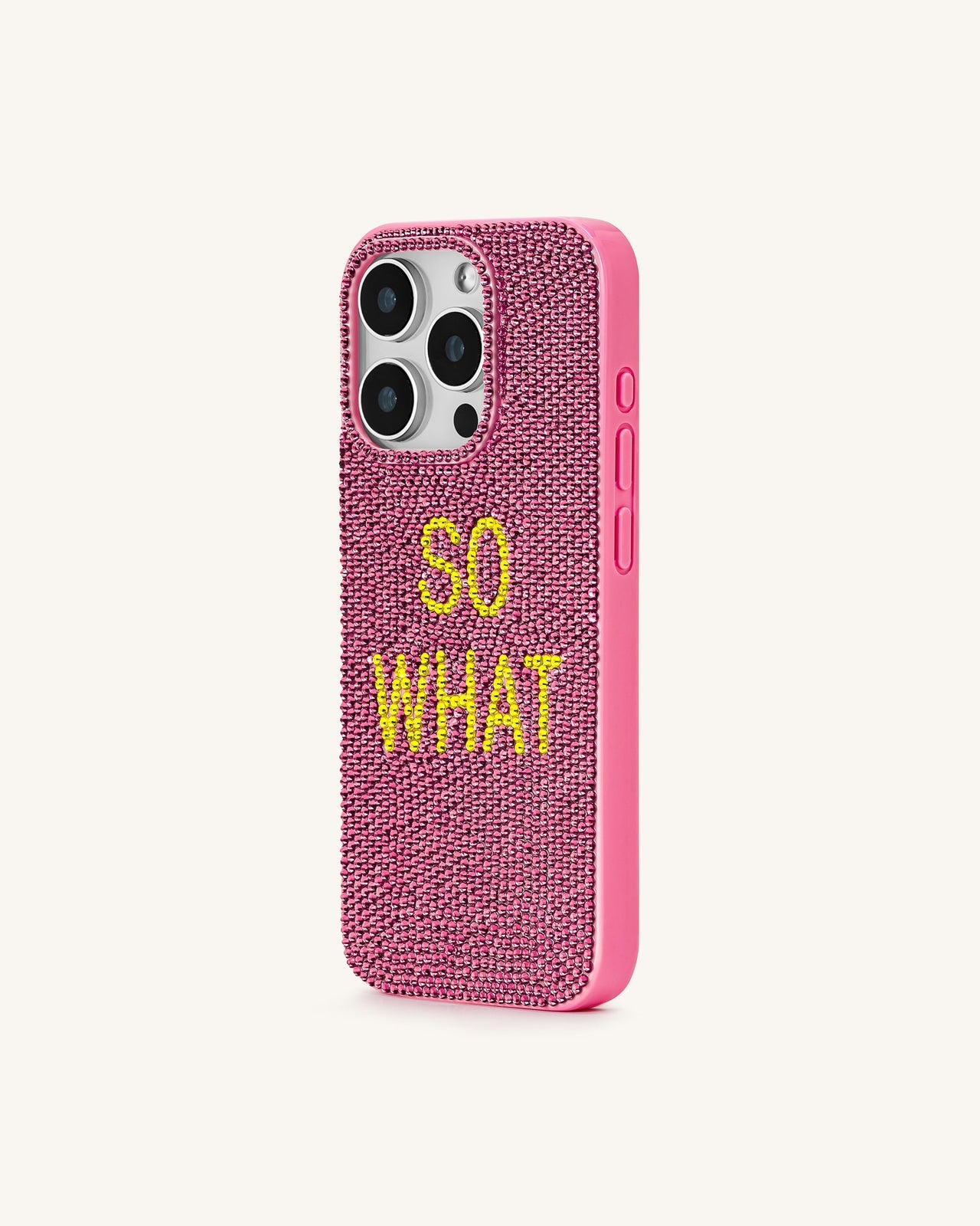 "So What" 鑲鑽手機殼 - 粉色