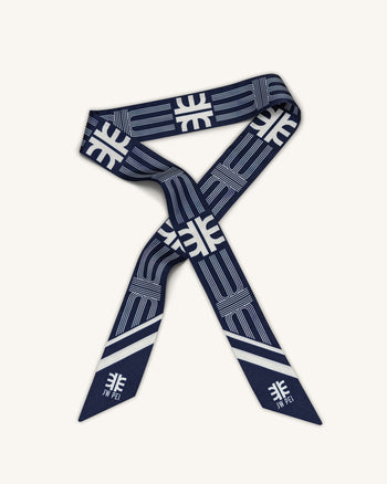 FEI 仿絲斜紋圍巾 - 海軍藍