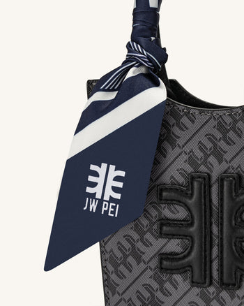 FEI 仿絲斜紋圍巾 - 海軍藍