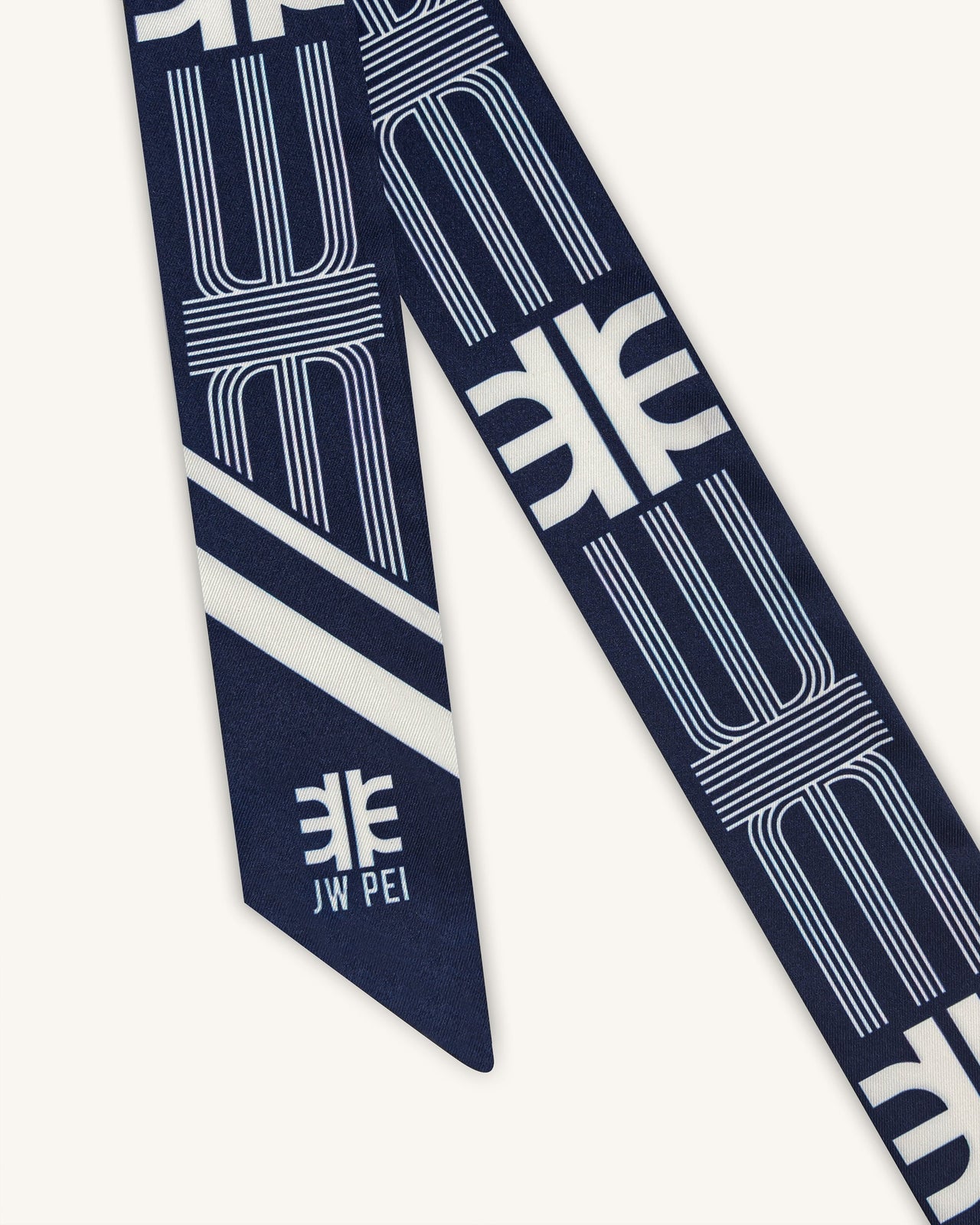 FEI 仿絲斜紋圍巾 - 海軍藍