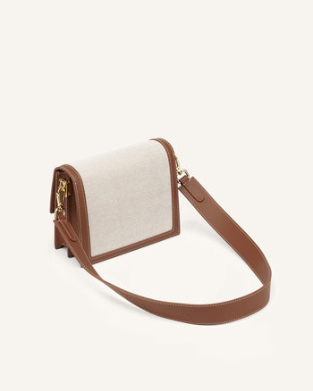 Mini Flap 迷你翻蓋包 - 米色帆布