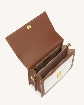 Mini Flap 迷你翻蓋包 - 米色帆布