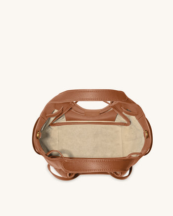 Mabel 柔軟蝴蝶結托特包 - 焦糖棕