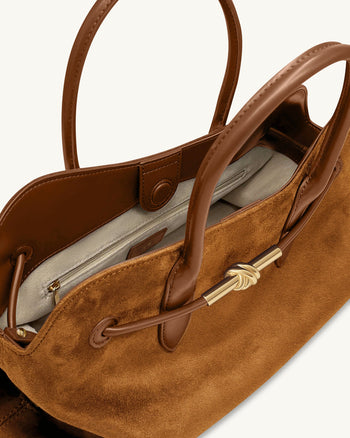 Adele 金屬繩結托特包 - 焦糖棕