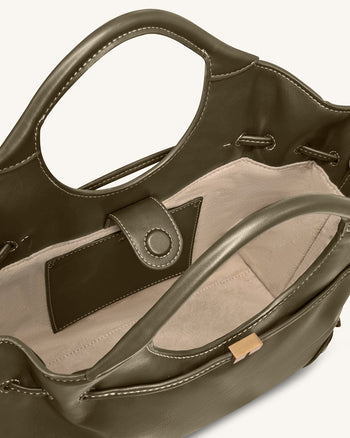 Elara 束口托特包 - 橄欖綠