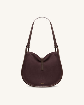 Arla 小型仿麂皮流浪包 - 巧克力色