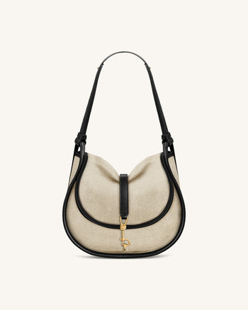 Arla 小型仿麂皮流浪包 - 黑色帆布