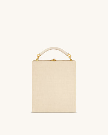 Elle 野餐圖案書本手提包 - 卡其色