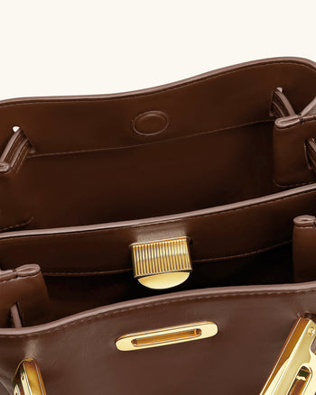 Charlene 雙扣環流浪包 - 棕色