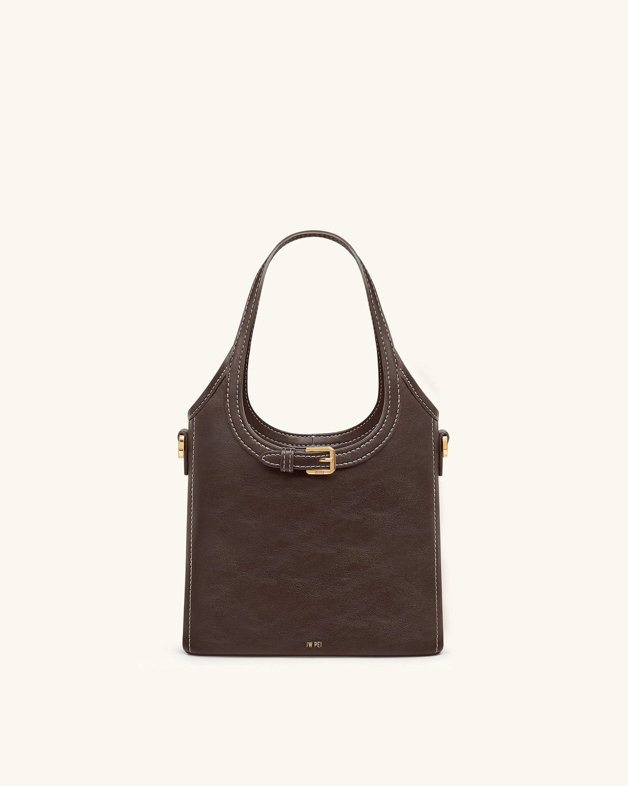 Brooke 迷你綴飾繫帶頂提包 - 深棕色