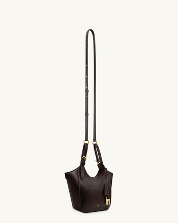 Ines 掛鎖托特包 - 深棕色