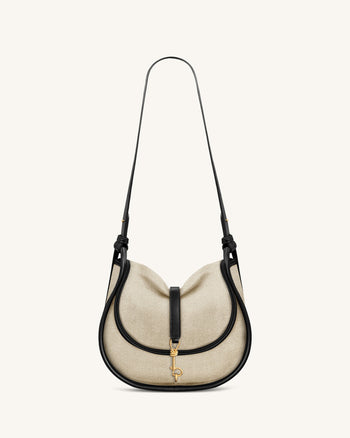 Arla 小型仿麂皮流浪包 - 黑色帆布