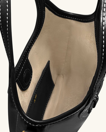 Brooke 迷你綴飾繫帶頂提包 - 黑色