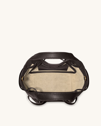 Mabel 柔軟蝴蝶結托特包 - 深棕色