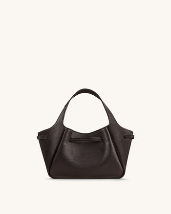 Mabel 柔軟蝴蝶結托特包 - 深棕色