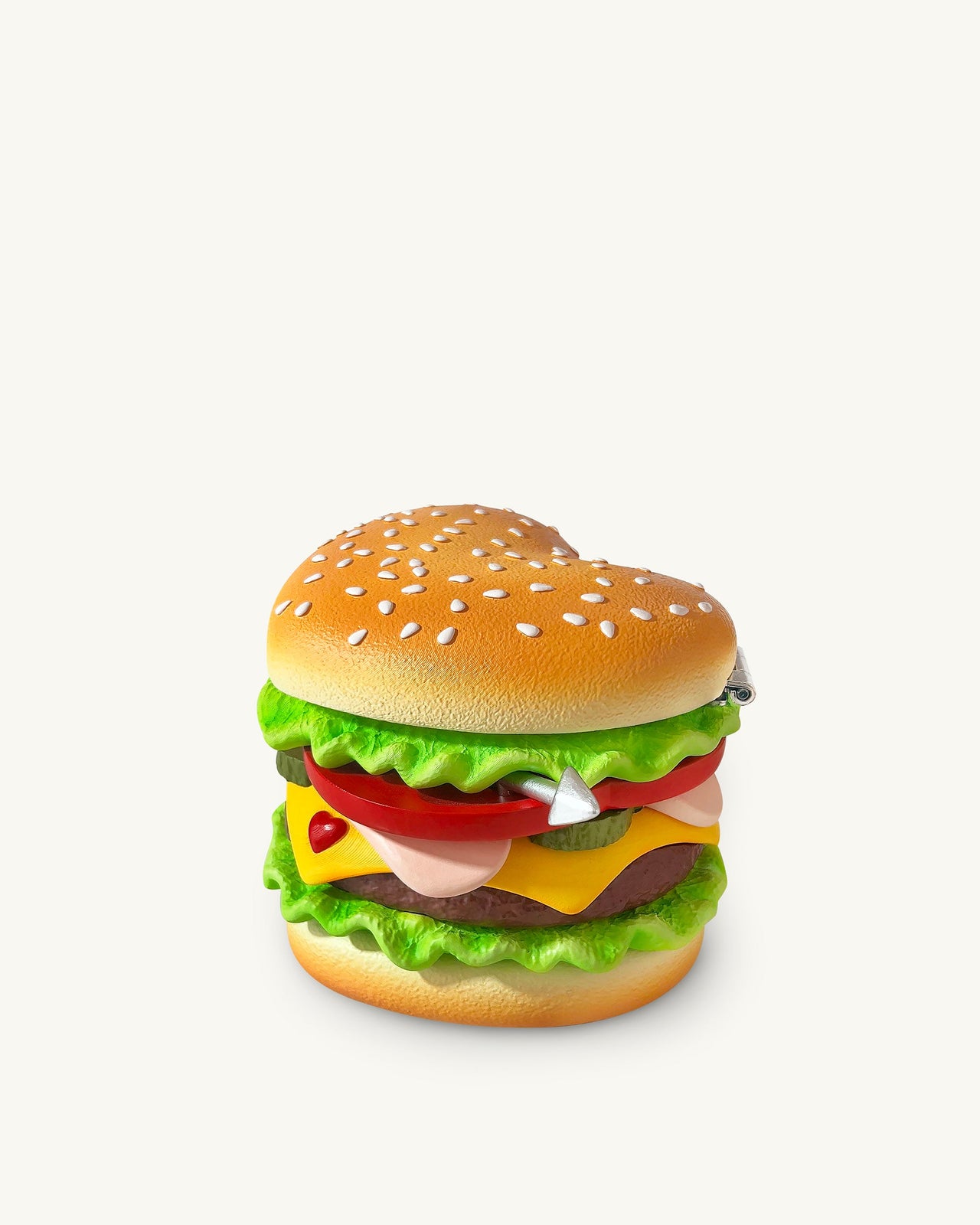 心形漢堡趣味手拿包 - 多色