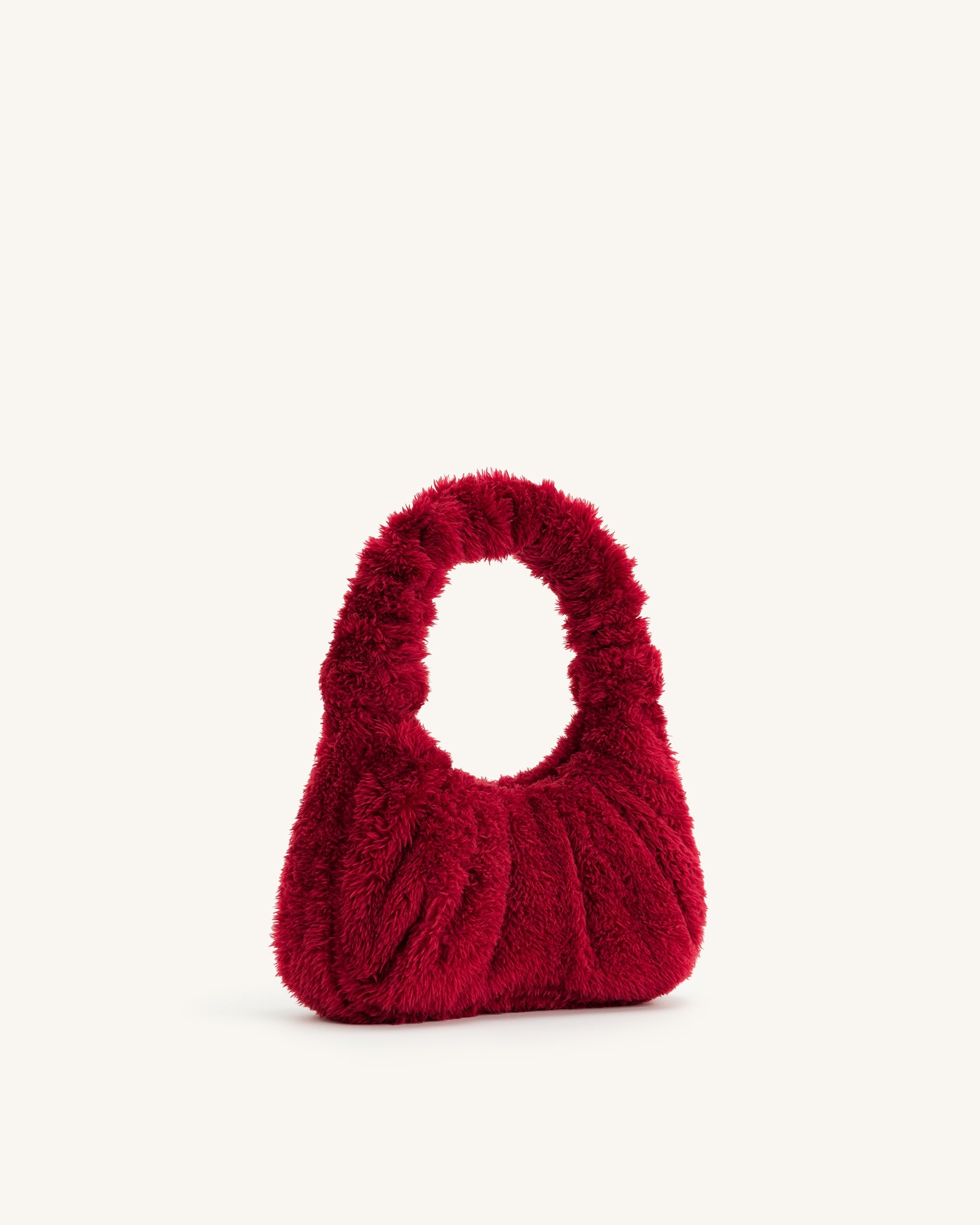 Gabbi 人造毛皮中型手提包  - 洋紅色