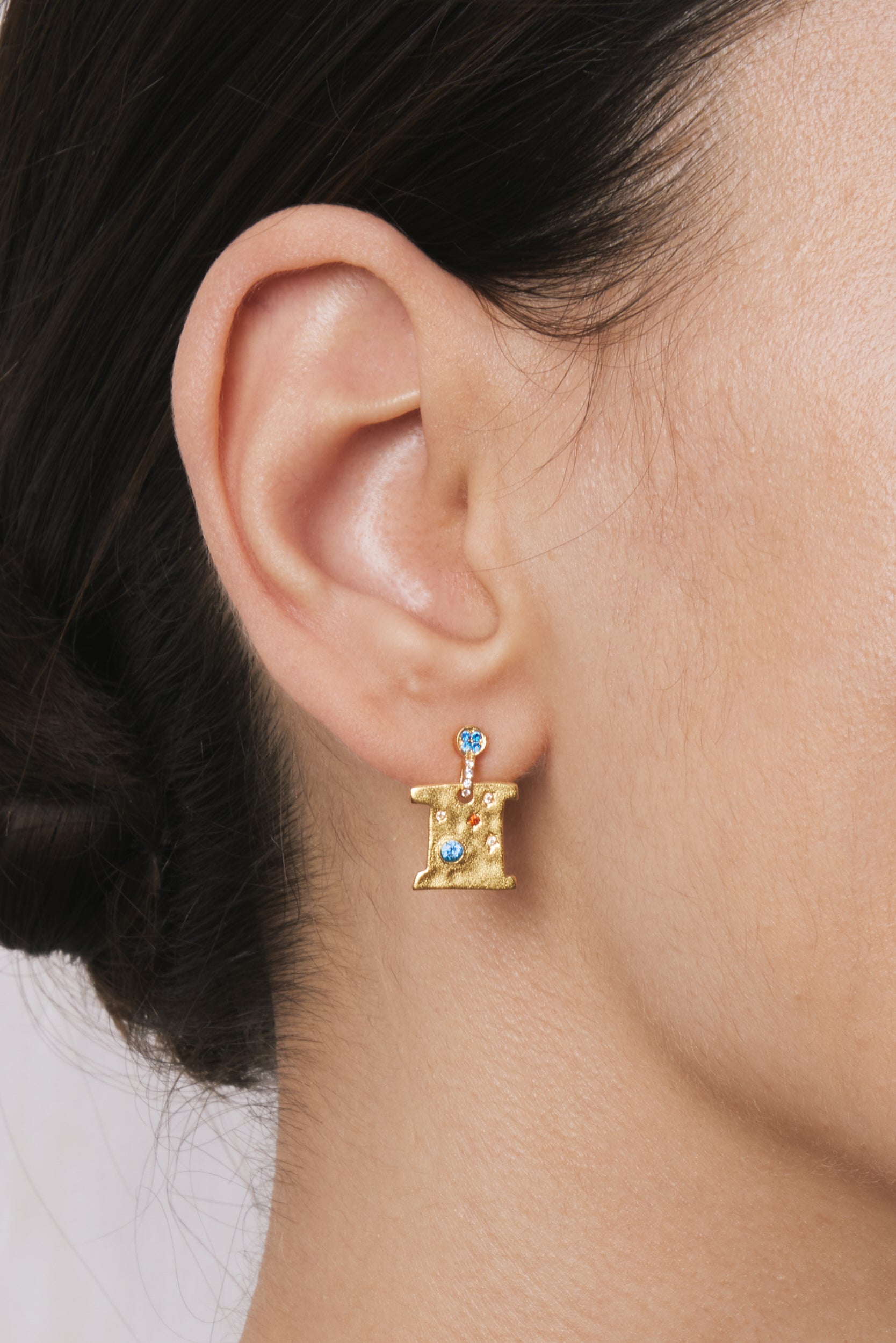 Cosmos 耳環 - 18ct 鍍金 & 多色鋯石