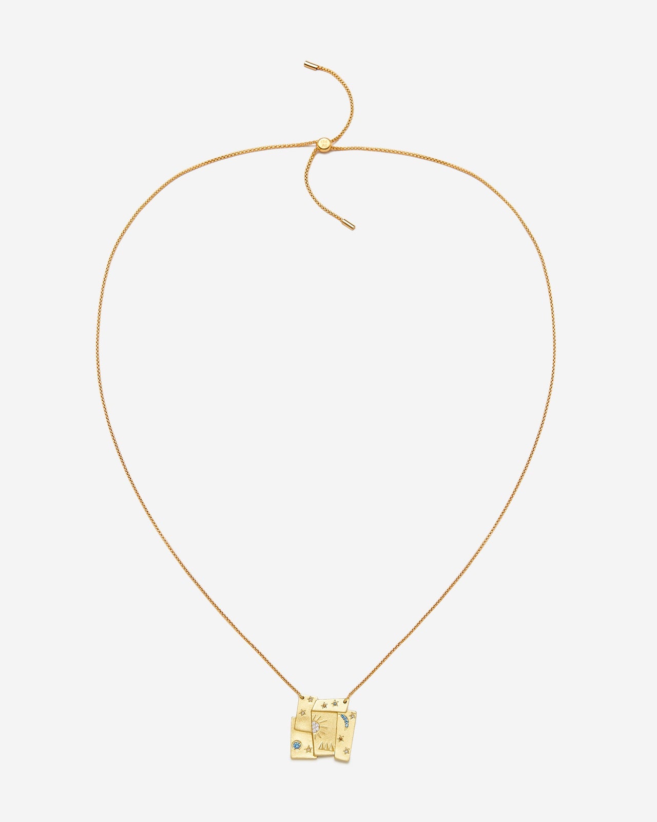 Cosmos 組合項鍊 - 18ct 鍍金 & 多色鋯石